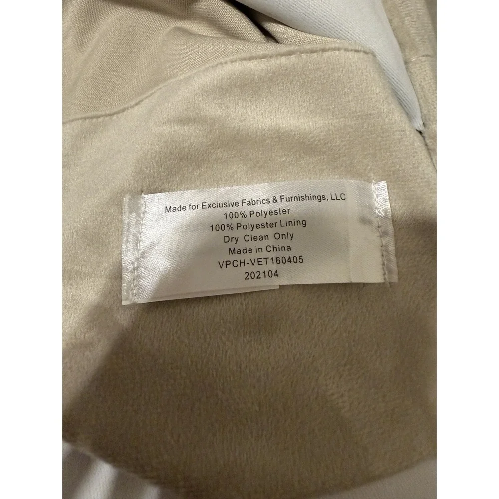 2 Exclusive fabrics & Furnishings Blackout Curtains 98in X 120in Velvety Beige‎